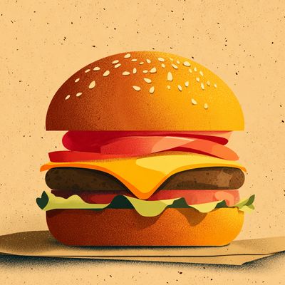 Giant Cheeseburger Illustration