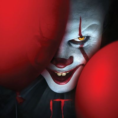 Creepy Clown with Red Balloons