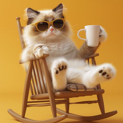 Cat in Sunglasses Relaxing