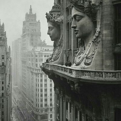 Elegant Balcony with Classical Heads