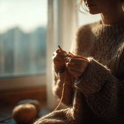 Knitting by the Window