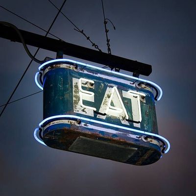 Vintage Neon 'EAT' Sign