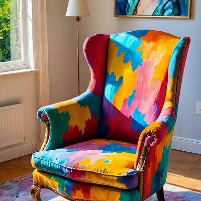 Colorful Wingback Chair