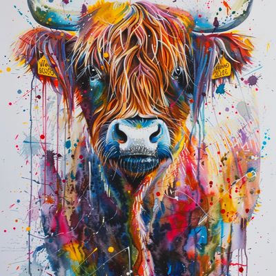Colorful Highland Cow