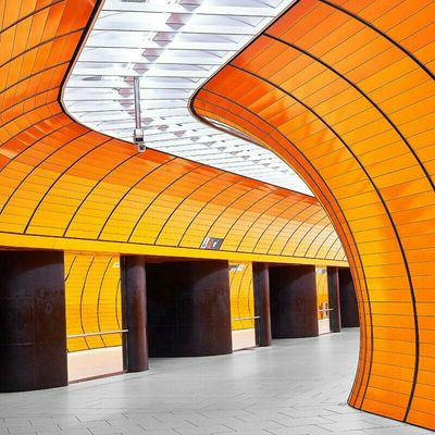 Modern Orange Subway Station