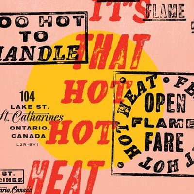 Hot Heat Flambe Sign retro sign bold vibrant nostalgic