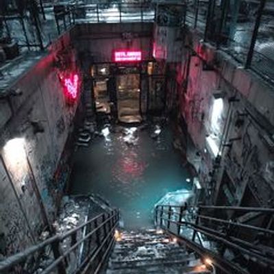 Abandoned Neon Alley abandoned neon alley water decayed