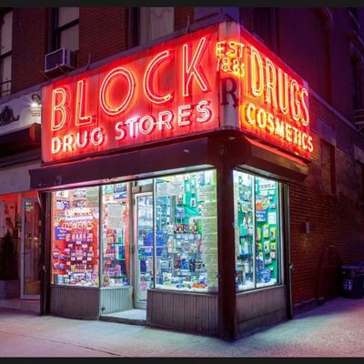 Block Drug Stores Neon Sign
