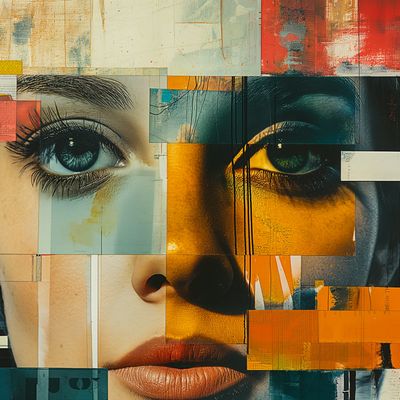 Abstract Collage of Woman's Face