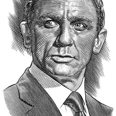 Elegant Ink Sketch of Formal Man