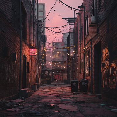 Urban Alleyway at Dusk