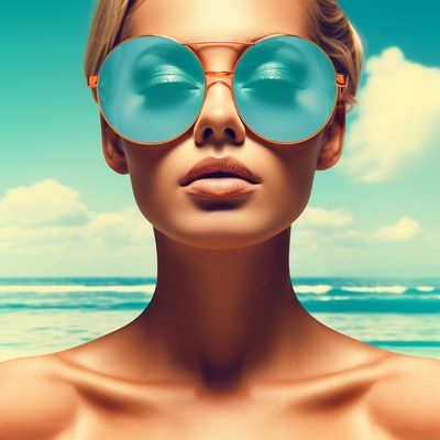 Beach Beauty in Sunglasses