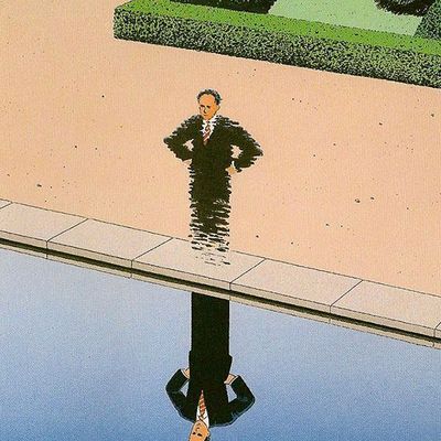 Reflection of a Man in Suit