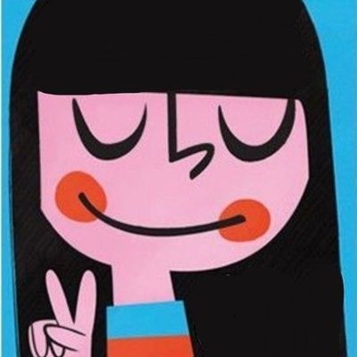 Cartoon Girl Peace Sign