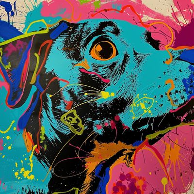 Colorful Abstract Dog Portrait