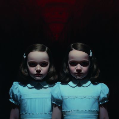 Twins in Blue Dresses