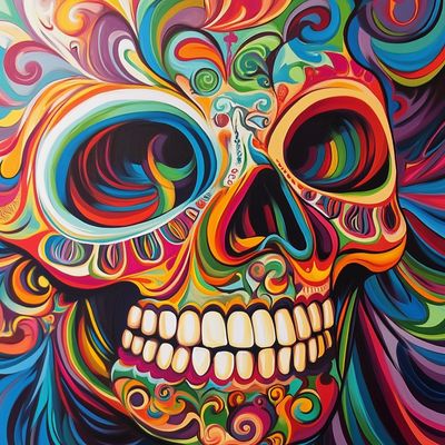 Colorful Sugar Skull Art