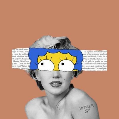 Marilyn Monroe with Lisa Simpson's Face