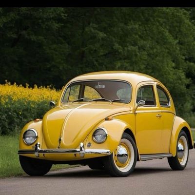 Vintage Yellow VW Beetle