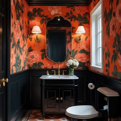 Elegant Floral Bathroom