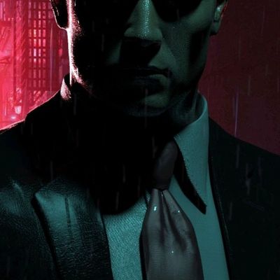 Rain-soaked Man in Suit