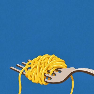 Fork with spaghetti
