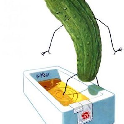 Giant Cucumber Taking a Shower
