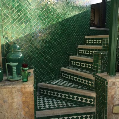 Green Mosaic Staircase