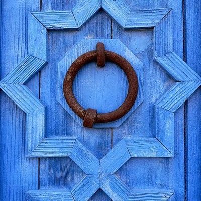 Rustic Ring on Blue Door