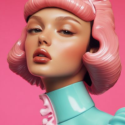 Pink Wig Futuristic Woman