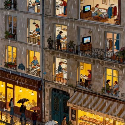 Rainy Parisian Life