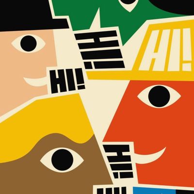 Colorful Faces Saying Hi