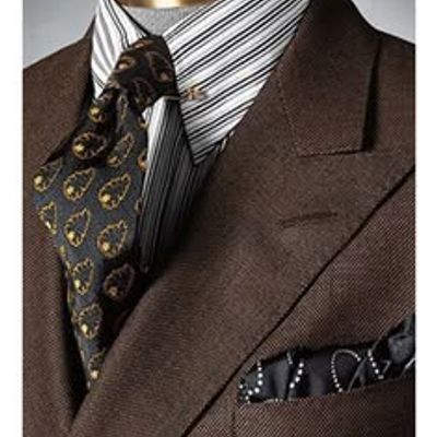 Formal attire with paisley tie and pocket square