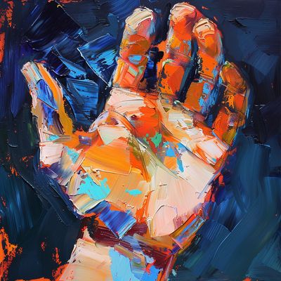 ingelinaren a painting of an open hand in the style of modern e 4d5ceaef 6f24 4914 b592 318e33f4b347