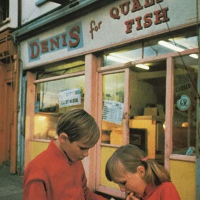 Children outside fish shop