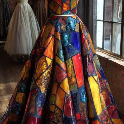 Stained Glass Ball Gown ball gown stained glass vibrant intricate designs