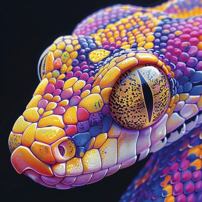 Colorful Snake Head