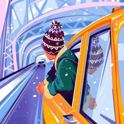 Winter Escalator winter escalator snow tunnel winter hat