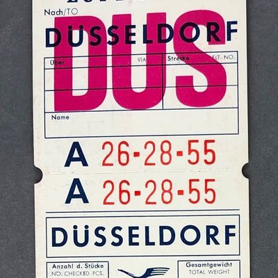 Vintage Luggage Tag from Düsseldorf