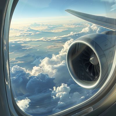 Airplane Wing Above Clouds