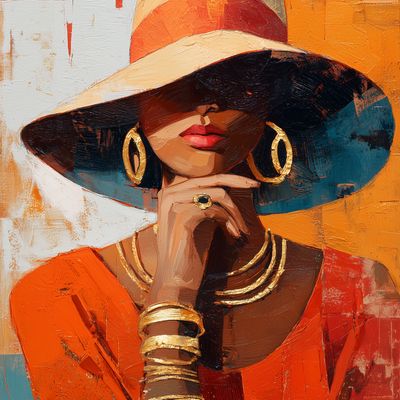Fashioned Lady in Orange