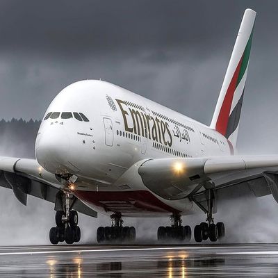Emirates Airbus A380 Landing