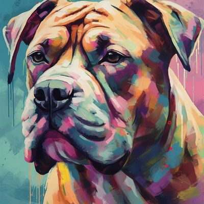Colorful Abstract Dog Portrait
