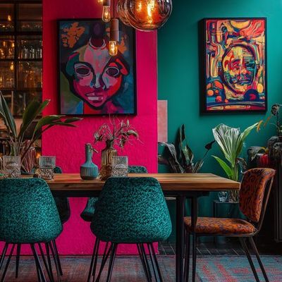 Boldly Colored Dining Room