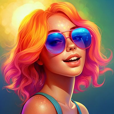 Colorful Woman with Sunglasses