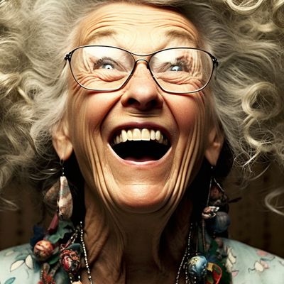 Elderly Woman Laughing