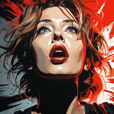Dynamic Woman with Red Hair