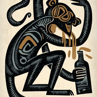 Giant Octopus Drinking