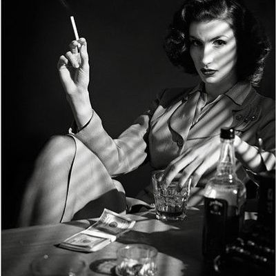 Vintage Glamour: Woman Smoking