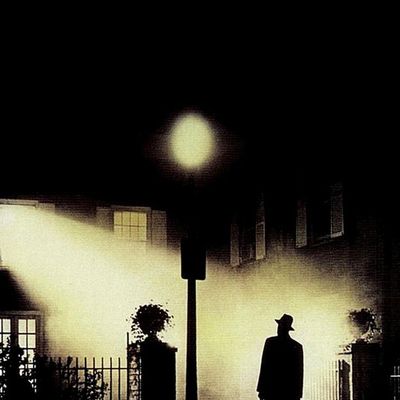 Silhouette under streetlamp